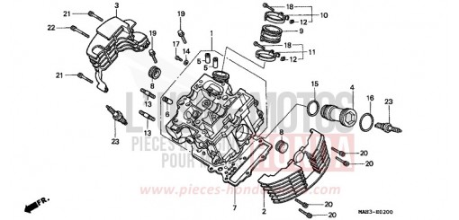 TESTATA CILINDRO (ANTERIORE) VT1100C2X di 1999